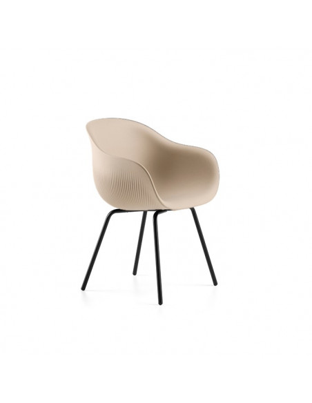 Sedia Fade Chair di plust interno esterno base in polietilene e gambe metallo - Kallea