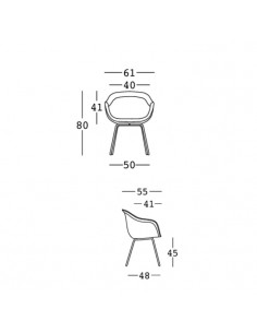Sedia Fade Chair di plust interno esterno base in polietilene e gambe metallo - Kallea 2