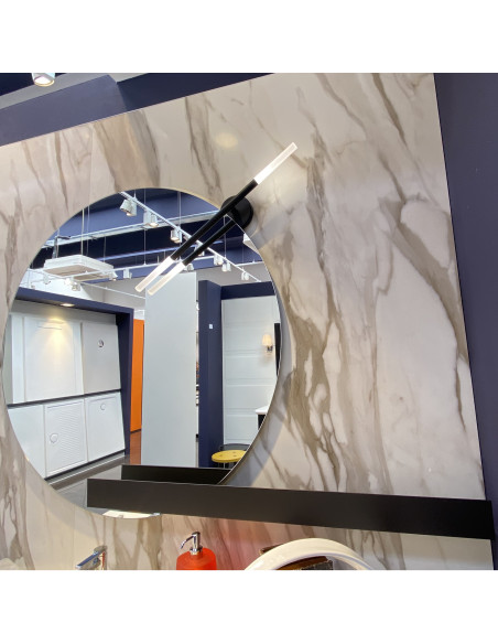 Mobile bagno Sospeso Edonè 138 cm lavabo incasso rivestito in Gress porcellanato Fondovalle colore Calacatta gold glossy con ...