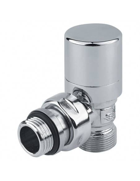Valvola termostabilizzabile e Detentore Poletti serie First Thermo a squadra 1/2'' cromo per rame - Kallea