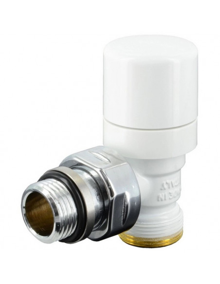 Valvola termostabilizzabile e Detentore Poletti serie First Thermo a squadra 1/2'' bianco per rame - Kallea