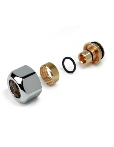 Valvola termostabilizzabile e Detentore Poletti serie First Thermo a squadra 1/2'' bianco per multitrato - Kallea