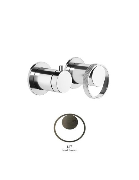 Miscelatore a parete Gessi serie Anello doccia cod.63380 esterna cod.54073 incasso 2 vie - Kallea