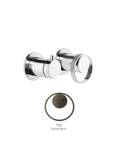 Miscelatore a parete Gessi serie Anello doccia cod.63380 esterna cod.54073 incasso 2 vie - Kallea