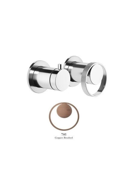 Miscelatore a parete Gessi serie Anello doccia cod.63380 esterna cod.54073 incasso 2 vie - Kallea