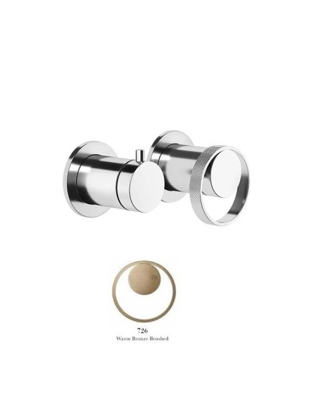 Miscelatore a parete Gessi serie Anello doccia cod.63380 esterna cod.54073 incasso 2 vie - Kallea
