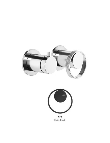Miscelatore a parete Gessi serie Anello doccia cod.63380 esterna cod.54073 incasso 2 vie - Kallea