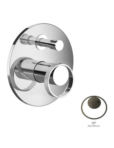Miscelatore a parete Gessi serie Anello bagno-doccia cod.63377 esterna cod.44673 incasso 2 vie - Kallea