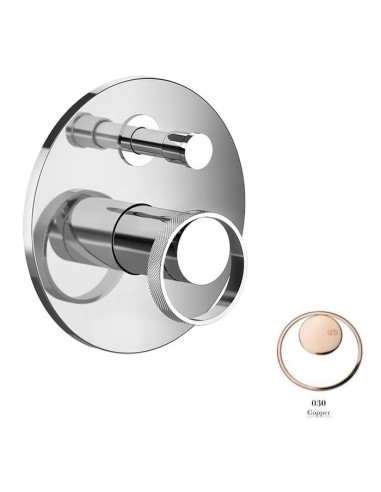 Miscelatore a parete Gessi serie Anello bagno-doccia cod.63377 esterna cod.44673 incasso 2 vie - Kallea