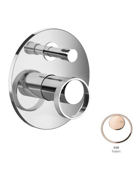 Miscelatore a parete Gessi serie Anello bagno-doccia cod.63377 esterna cod.44673 incasso 2 vie - Kallea