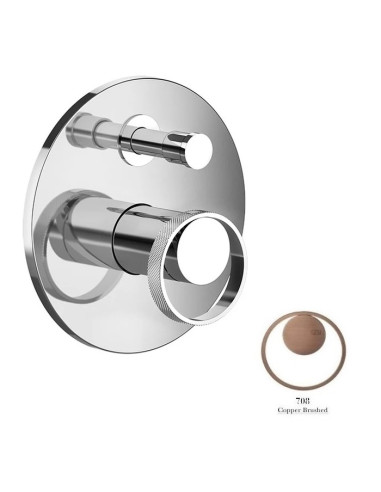 Miscelatore a parete Gessi serie Anello bagno-doccia cod.63377 esterna cod.44673 incasso 2 vie - Kallea