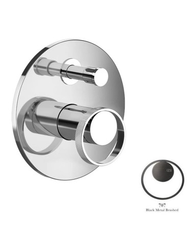 Miscelatore a parete Gessi serie Anello bagno-doccia cod.63377 esterna cod.44673 incasso 2 vie - Kallea