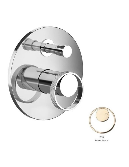 Miscelatore a parete Gessi serie Anello bagno-doccia cod.63377 esterna cod.44673 incasso 2 vie - Kallea