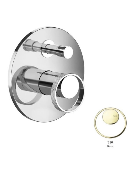 Miscelatore a parete Gessi serie Anello bagno-doccia cod.63377 esterna cod.44673 incasso 2 vie - Kallea