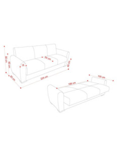 Divano letto Dome 3 posti rosso - Kallea 2