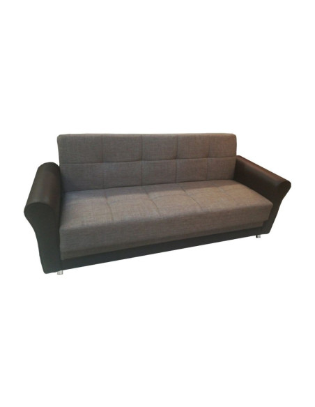 Divano Fabello 3 posti contenitore tessuto cappuccino 220x80x82h - Kallea