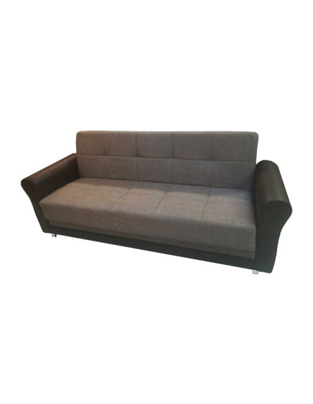 Divano Fabello 3 posti contenitore tessuto cappuccino 220x80x82h - Kallea