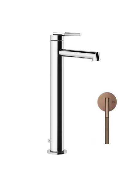 Miscelatore lavabo alto Gessi serie ingranaggio cod.63503 con scarico e flessibile di collegamento - Kallea