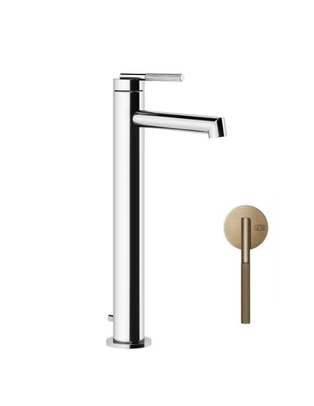 Miscelatore lavabo alto Gessi serie ingranaggio cod.63503 con scarico e flessibile di collegamento - Kallea