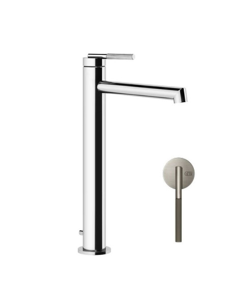 Miscelatore lavabo alto Gessi serie ingranaggio bocca lunga cod.63505 con scarico e flessibile di collegamento - Kallea