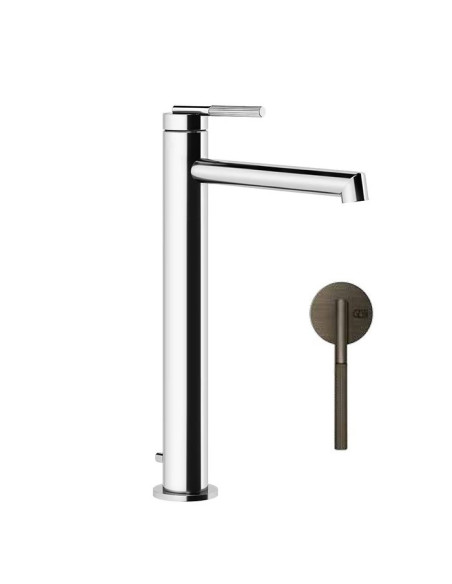 Miscelatore lavabo alto Gessi serie ingranaggio bocca lunga cod.63505 con scarico e flessibile di collegamento - Kallea