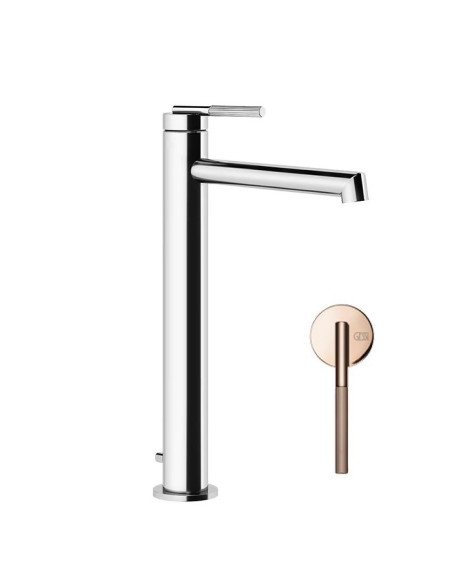 Miscelatore lavabo alto Gessi serie ingranaggio bocca lunga cod.63505 con scarico e flessibile di collegamento - Kallea