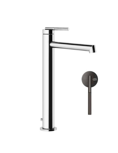 Miscelatore lavabo alto Gessi serie ingranaggio bocca lunga cod.63505 con scarico e flessibile di collegamento - Kallea