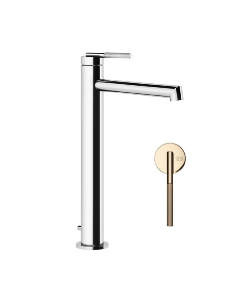 Miscelatore lavabo alto Gessi serie ingranaggio bocca lunga cod.63505 con scarico e flessibile di collegamento - Kallea