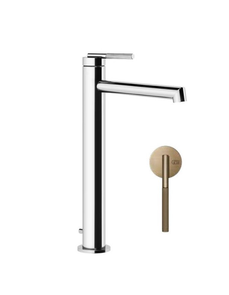 Miscelatore lavabo alto Gessi serie ingranaggio bocca lunga cod.63505 con scarico e flessibile di collegamento - Kallea