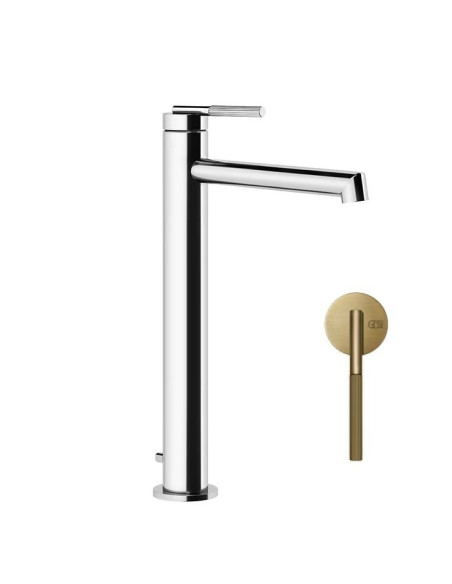Miscelatore lavabo alto Gessi serie ingranaggio bocca lunga cod.63505 con scarico e flessibile di collegamento - Kallea