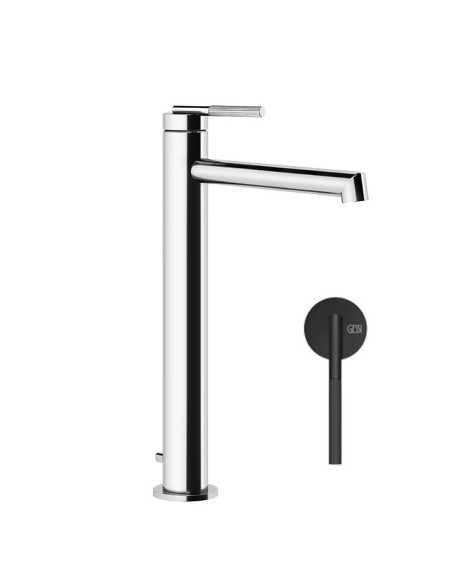 Miscelatore lavabo alto Gessi serie ingranaggio bocca lunga cod.63505 con scarico e flessibile di collegamento - Kallea