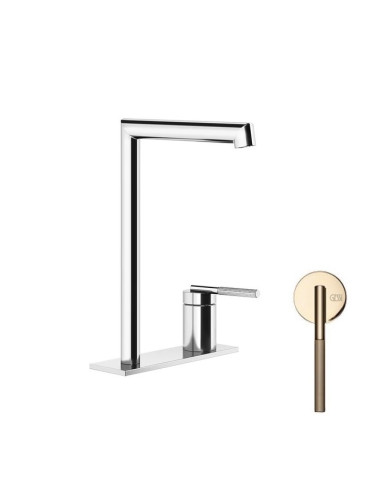 Miscelatore lavabo alto Gessi serie ingranaggio bocca lunga cod.63516 con scarico e flessibile di collegamento - Kallea