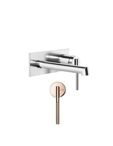 Miscelatore a parete gessi serie Ingranaggio bocca corta cod.63588 esterna cod.63397 incasso - Kallea