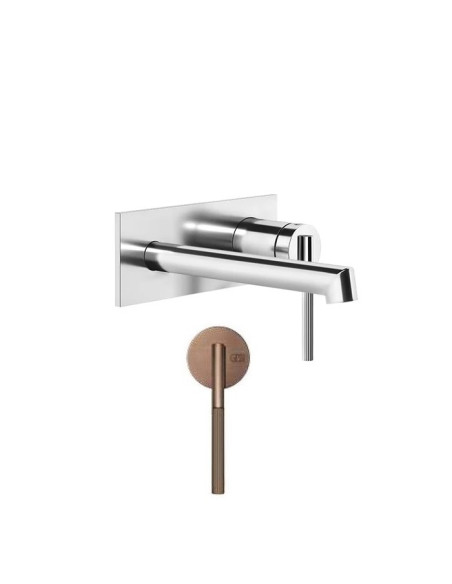 Miscelatore a parete gessi serie Ingranaggio bocca corta cod.63588 esterna cod.63397 incasso - Kallea