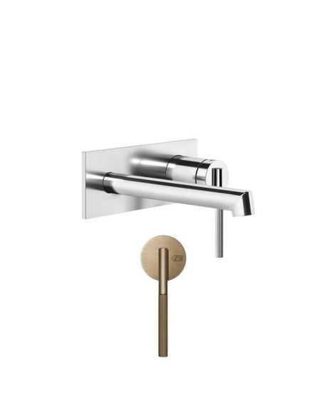 Miscelatore a parete gessi serie Ingranaggio bocca corta cod.63588 esterna cod.63397 incasso - Kallea