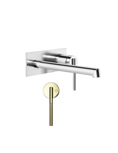 Miscelatore a parete gessi serie Ingranaggio bocca corta cod.63589 esterna cod.63397 incass - Kallea