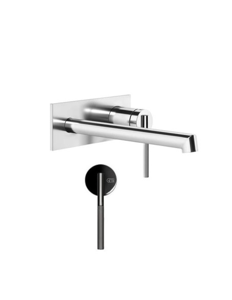Miscelatore a parete gessi serie Ingranaggio bocca corta cod.63589 esterna cod.63397 incass - Kallea