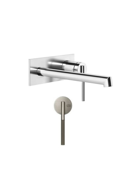 Miscelatore a parete gessi serie Ingranaggio bocca corta cod.63589 esterna cod.63397 incass - Kallea