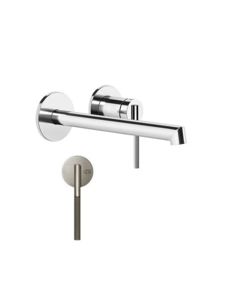 Miscelatore a parete Gessi serie Ingranaggio bocca lunga cod.63583 esterna cod.63397 incasso - Kallea