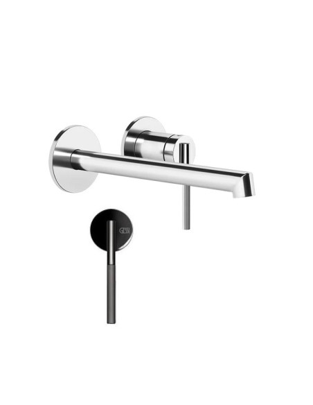 Miscelatore a parete Gessi serie Ingranaggio bocca lunga cod.63583 esterna cod.63397 incasso - Kallea