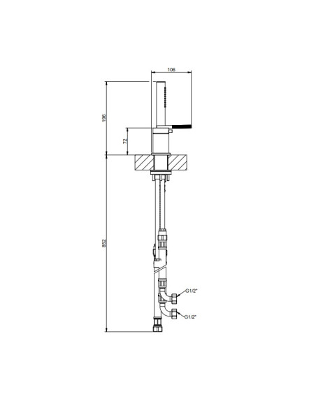 Gruppo Vasca Gessi serie Ingranaggio 3 fori cod.63547 deviatore flessibile 1,50 m e doccetta anticalcare - Kallea