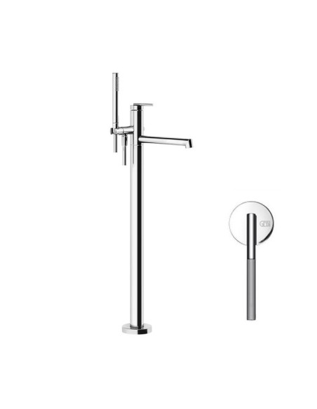 Miscelatore da terra vasca Gessi serie Ingranaggio cod. 63528-46189 con parte incasso e doccetta - Kallea