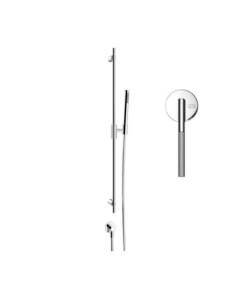 Asta Saliscendi Gessi serie Ingranaggio cod.63582 con presa acqua doccetta anticalcare flessibile 1,50 m - Kallea