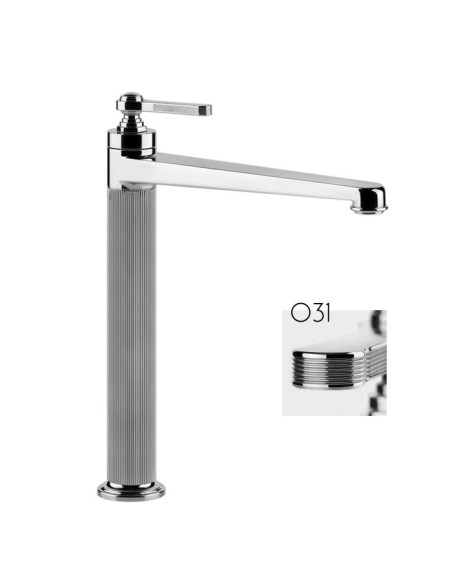 Miscelatore Lavabo alto Gessi serie venti20 bocca lunga cod.65004 senza scarico con flessibili di collegamento - Kallea