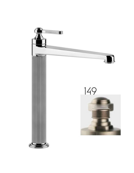 Miscelatore Lavabo alto Gessi serie venti20 bocca lunga cod.65004 senza scarico con flessibili di collegamento - Kallea