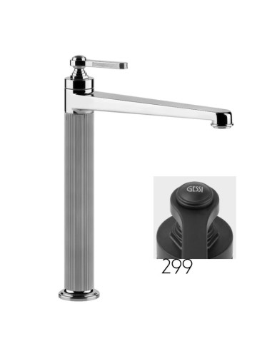Miscelatore Lavabo alto Gessi serie venti20 bocca lunga cod.65004 senza scarico con flessibili di collegamento - Kallea