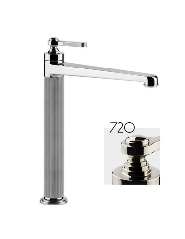 Miscelatore Lavabo alto Gessi serie venti20 bocca lunga cod.65004 senza scarico con flessibili di collegamento - Kallea