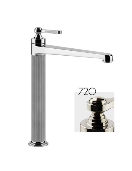 Miscelatore Lavabo alto Gessi serie venti20 bocca lunga cod.65004 senza scarico con flessibili di collegamento - Kallea