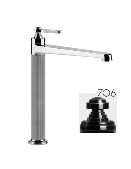 Miscelatore Lavabo alto Gessi serie venti20 bocca lunga cod.65004 senza scarico con flessibili di collegamento - Kallea