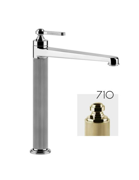 Miscelatore Lavabo alto Gessi serie venti20 bocca lunga cod.65004 senza scarico con flessibili di collegamento - Kallea